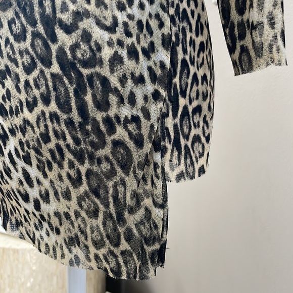 Leopard Print Sheer Blouse, Size M - Picture 3 of 6